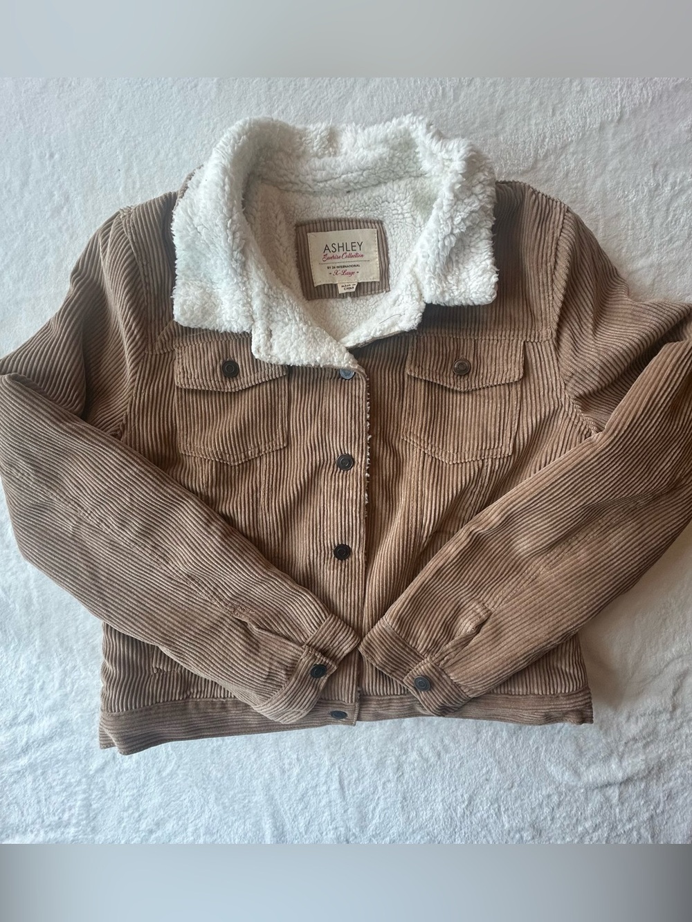 Ashley Stewart Women’s Tan Corduroy Jacket Size XL Western Cozy